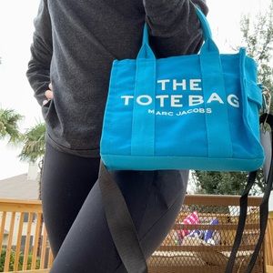 Beautiful teal tote bag canvas